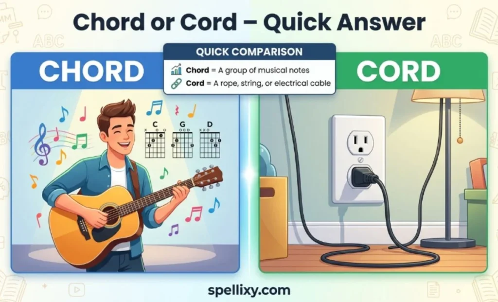 Chord or Cord  Quick Answer