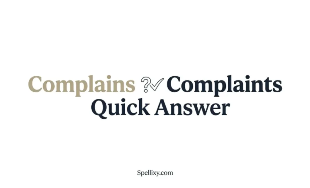 Complains or Complaints  Quick Answer