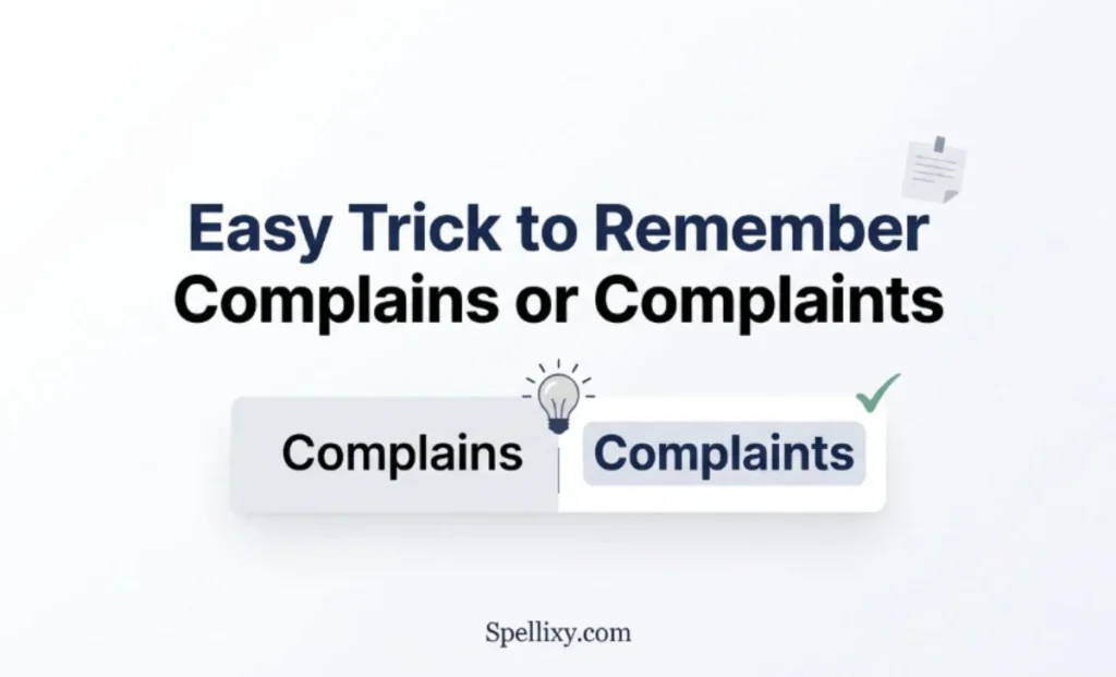 Easy Trick to Remember Complains or Complaints