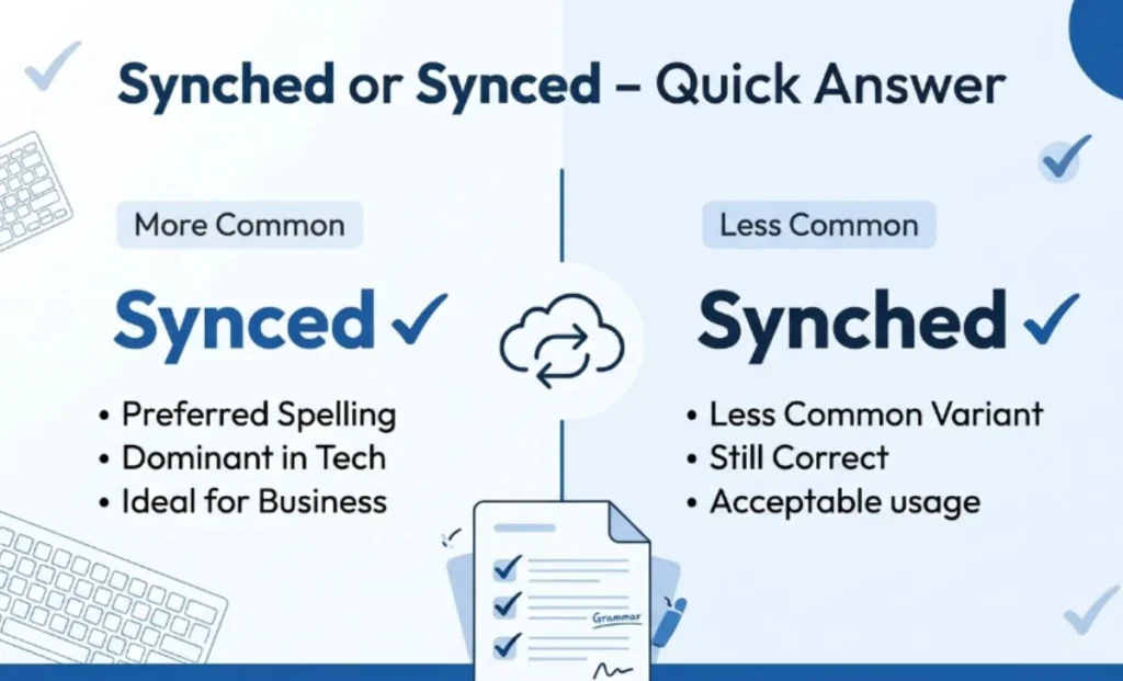 Synched or Synced Quick Answer