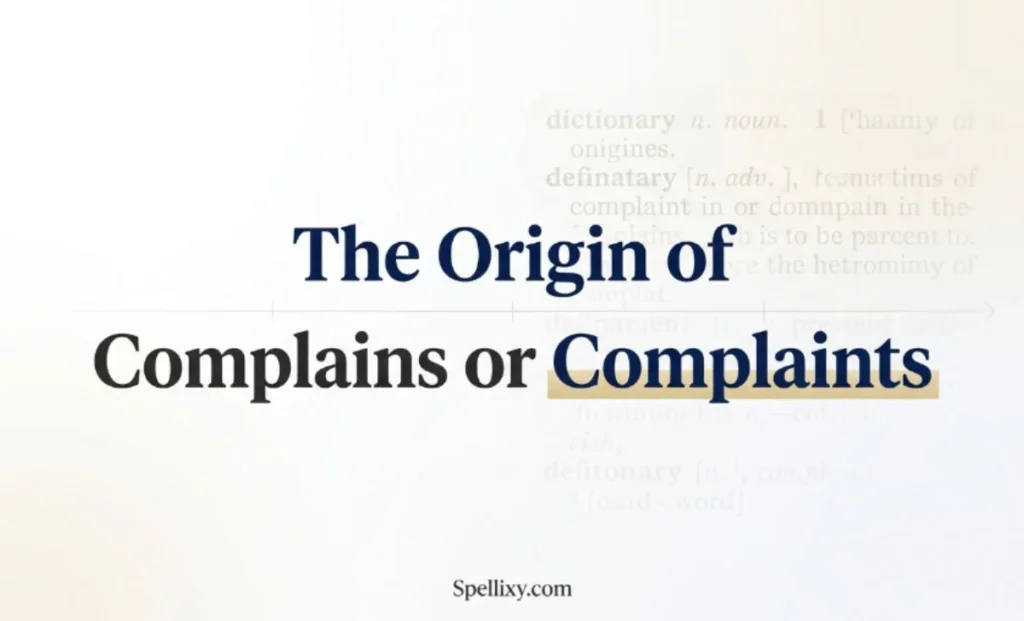 The Origin of Complains or Complaints