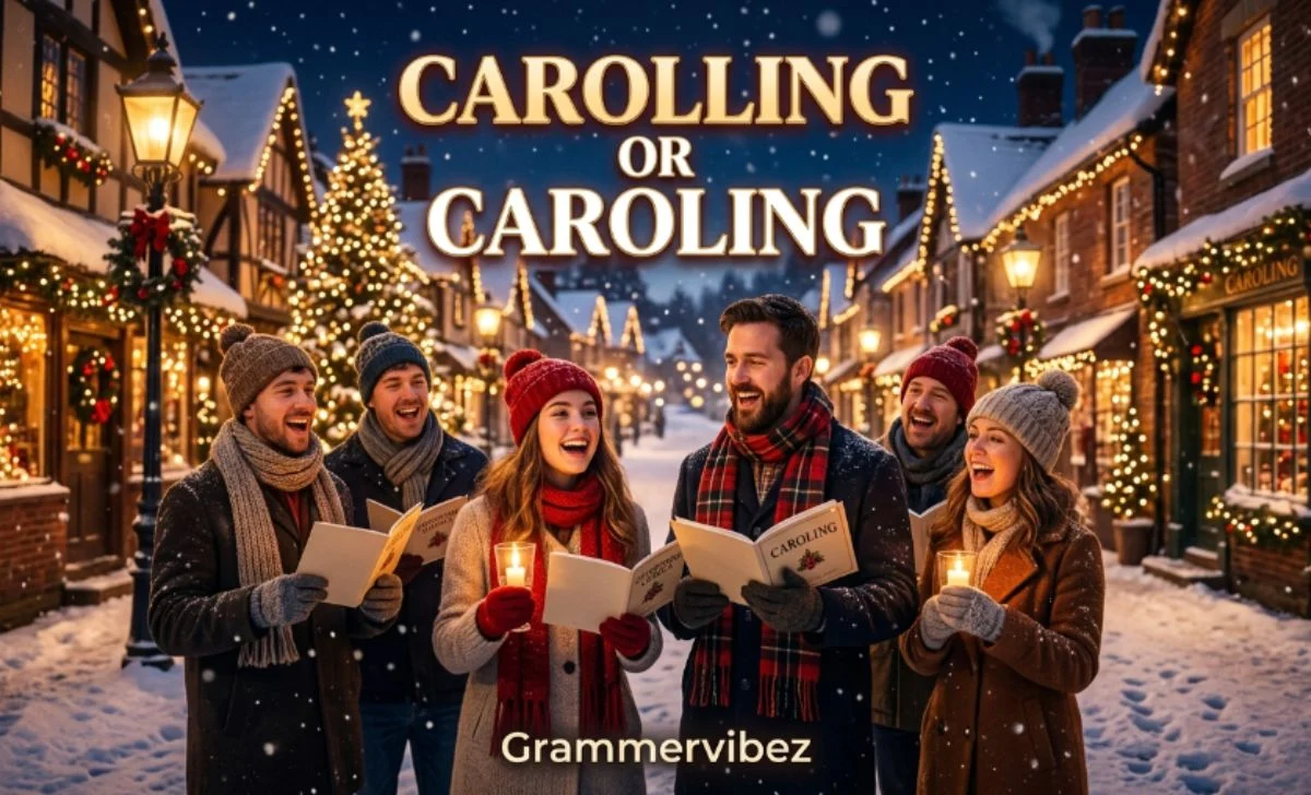 carolling or caroling